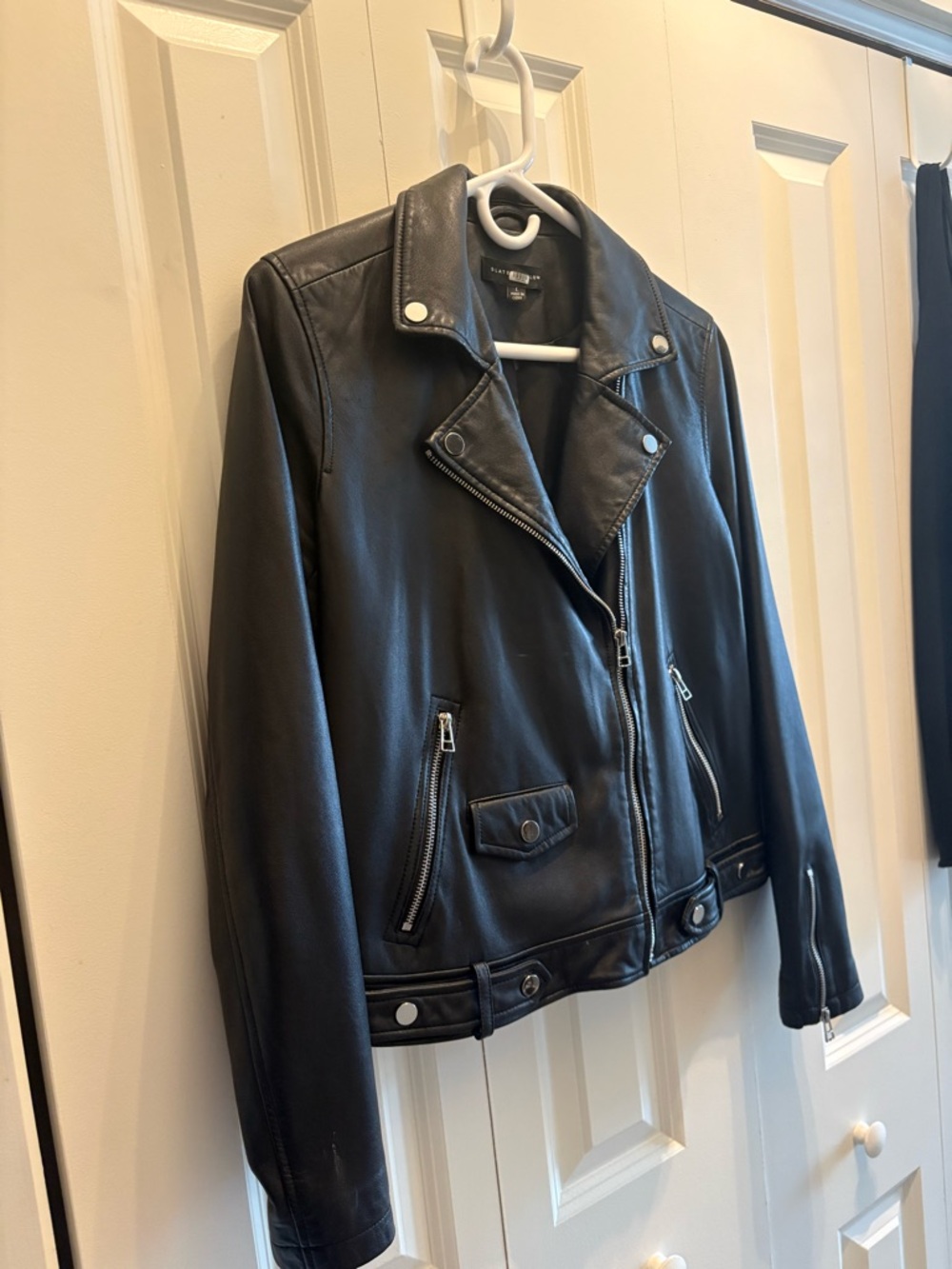 Slate & Willow Black Leather Moto Jacket